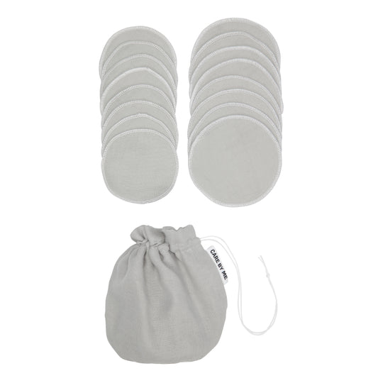 CARE BY ME Wiederverwendbare Make Up-Pads aus Bio-Baumwolle, hellgrau, 16 Stück
