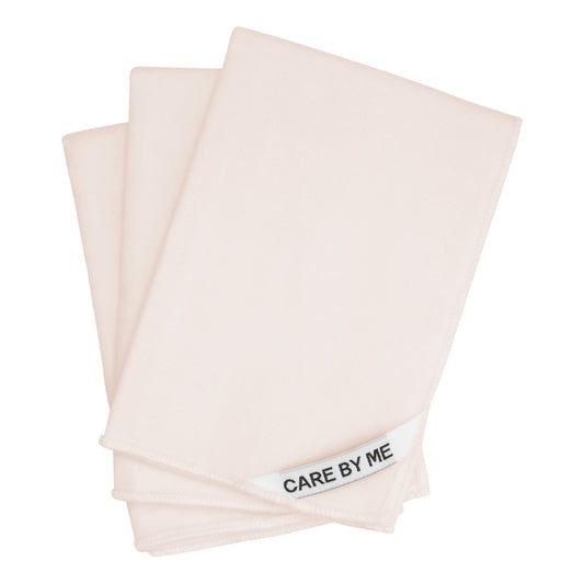 CARE BY ME Waschlappen für das Gesicht aus Bio-Baumwolle, puder, 3 Stück