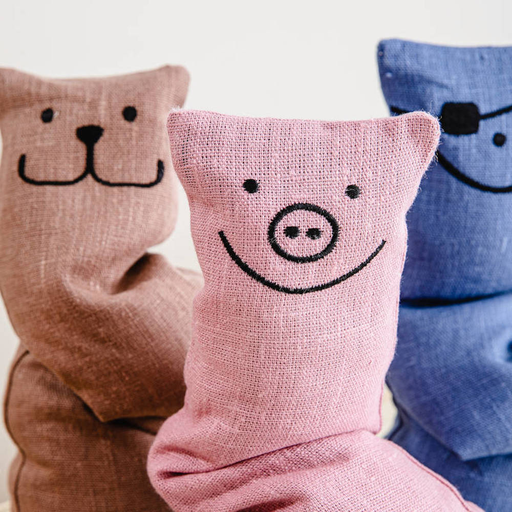 TERRIBLE TWINS Friends, Wärmekissen aus Leinen, mit Tiermotiv