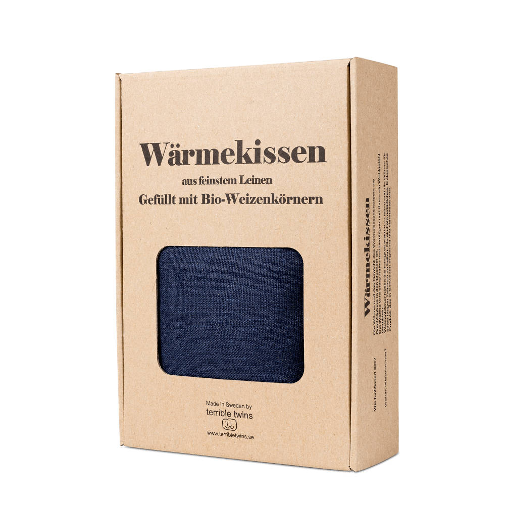 TERRIBLE TWINS Wärmekissen aus Leinen, dunkelblau, mit oder ohne Lavendel , box