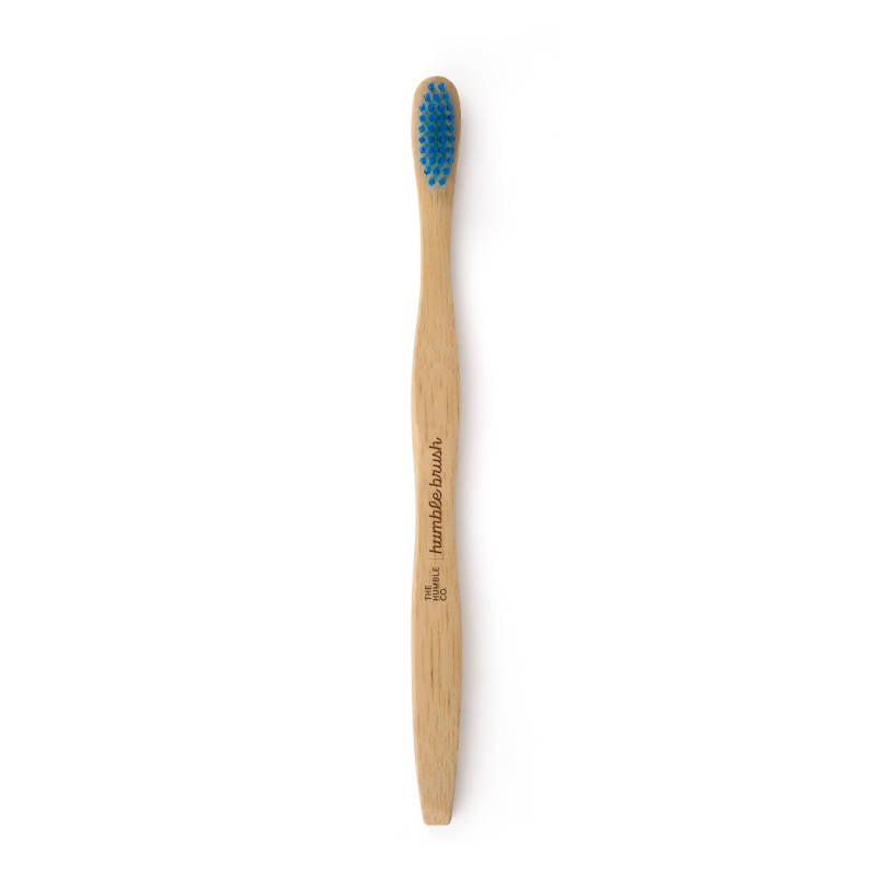 THE HUMBLE CO The Humble Brush. Zahnbürste aus Bambus, Mittel. Blau.