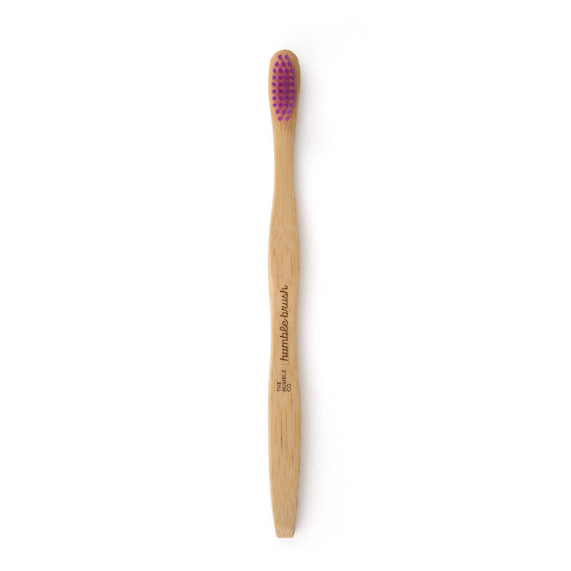 THE HUMBLE CO The Humble Brush. Zahnbürste aus Bambus, Mittel. Lila.