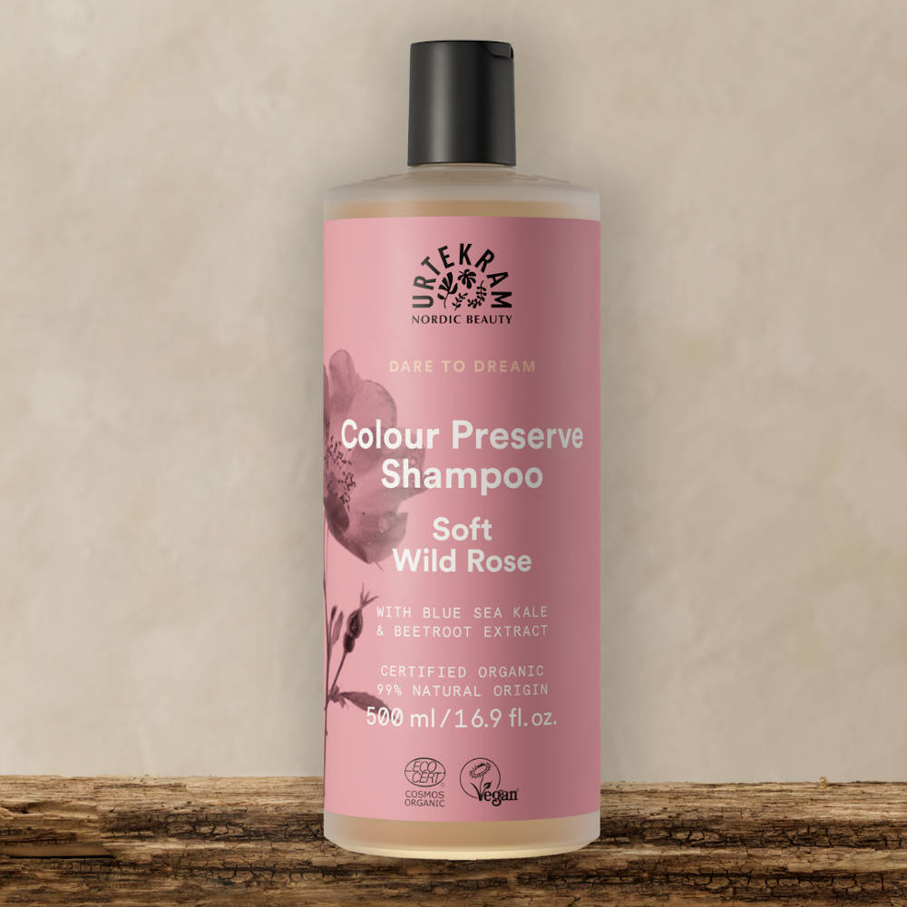 URTEKRAM Colour Preserve Shampoo, Soft Wild Rose, 500 ml  