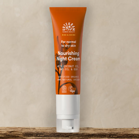 URTEKRAM Nourishing Night Cream with Coconut Oil, Oat Oil and Q10, Spicy Orange Blossom