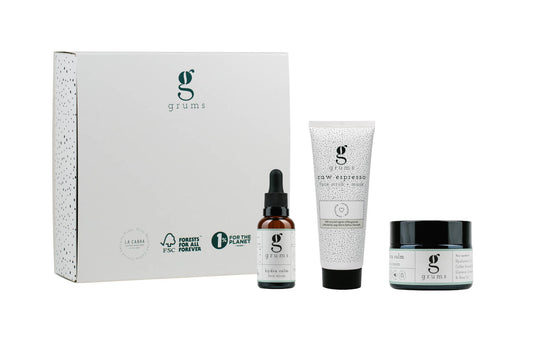 GRUMS The Facial Box (face scrub/mask + face cream + face serum